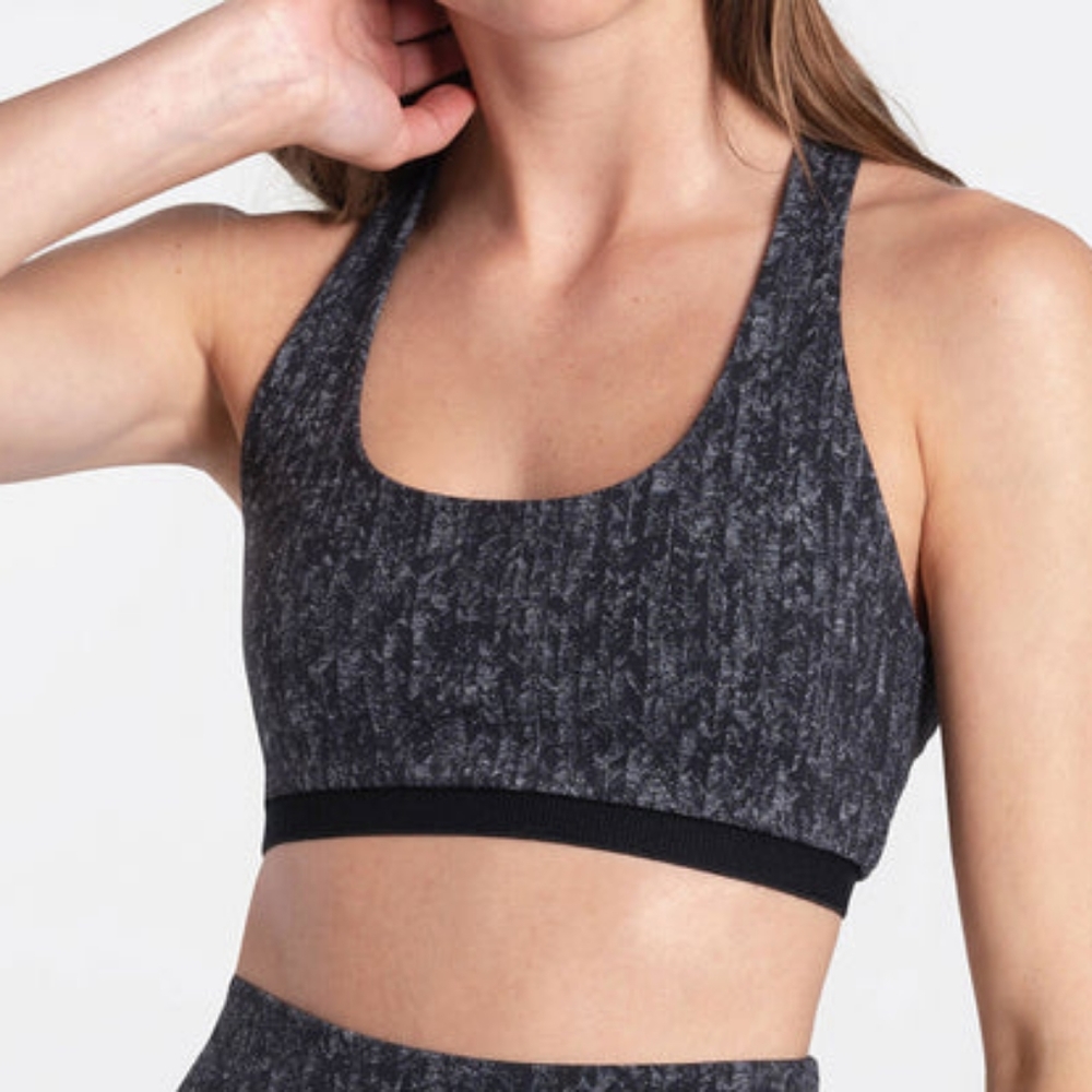 Lole "Fleury" Black Beauty Sports Bra NEW- Sz. Lrg